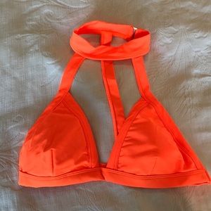 Neon Orange Choker Bikini Top